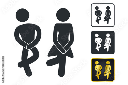 WC Sign for Restroom. Toilet Door Plate icons. Men and Women Vector Symbols