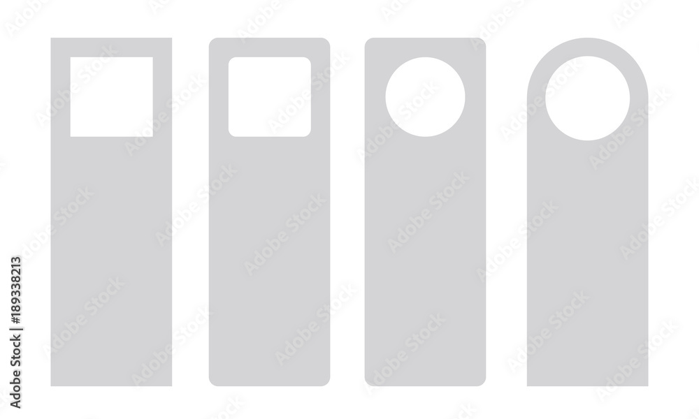Vector Set of unique door hangers isolated on white background. Door hanger mockup. Vector Set of unique door hangers isolated on white background. Door hanger mockup.