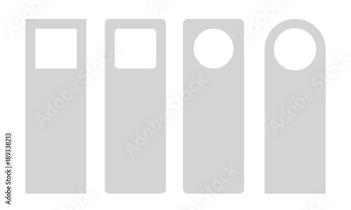 Vector Set of unique door hangers isolated on white background. Door hanger mockup.