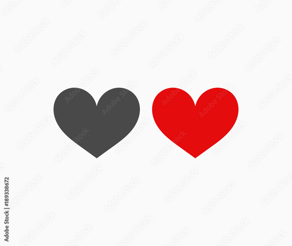Red and black hearts icons