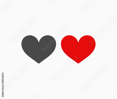 Red and black hearts icons