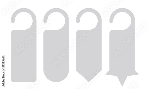 Vector Set of unique door hangers isolated on white background. Door hanger mockup.