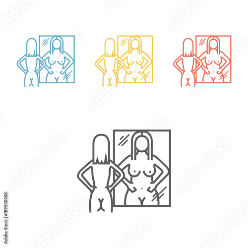 Anorexia. Line icon. Vector sign.