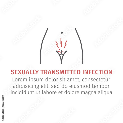 Sexually transmitted infection. Line icon. Vector sign.