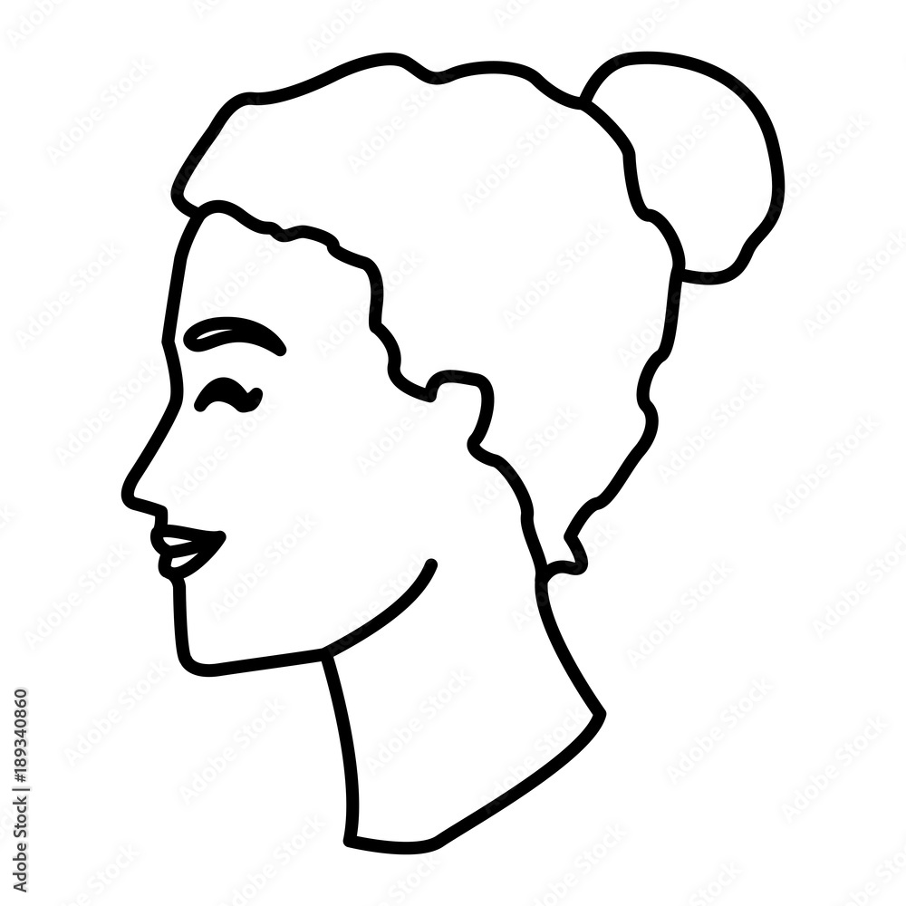 Woman head silhouette icon vector illustration graphic design Woman head silhouette icon vector illustration graphic design