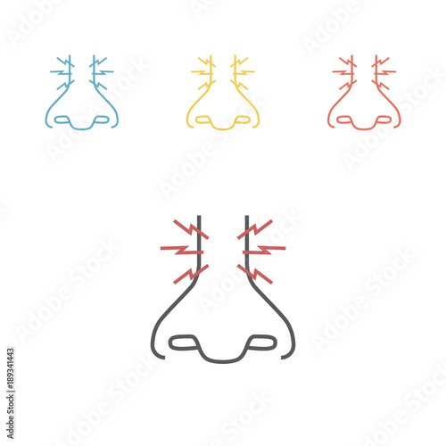 Itchy Nose. Vector icon for web graphic.