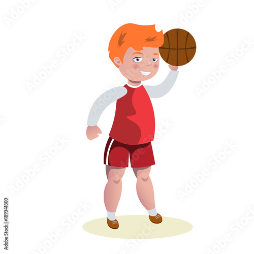 Basketball player in uniform with ball