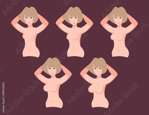 Woman different breast size