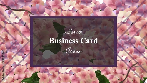 Business card flowers Vector background. Place for text. Floral Templates