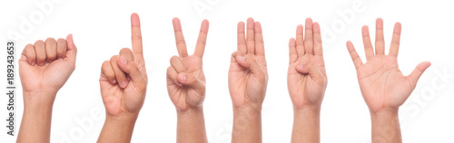 Male hand gesture and sign collection
