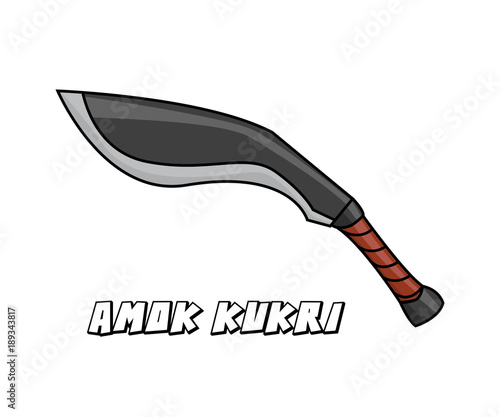 melee weapon amok kukri model cartoon design illustration photo