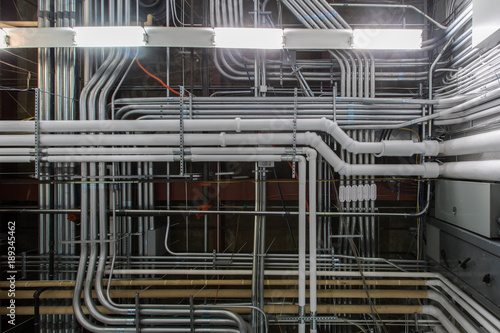 Conduit and Pipes in an Industrial Building
