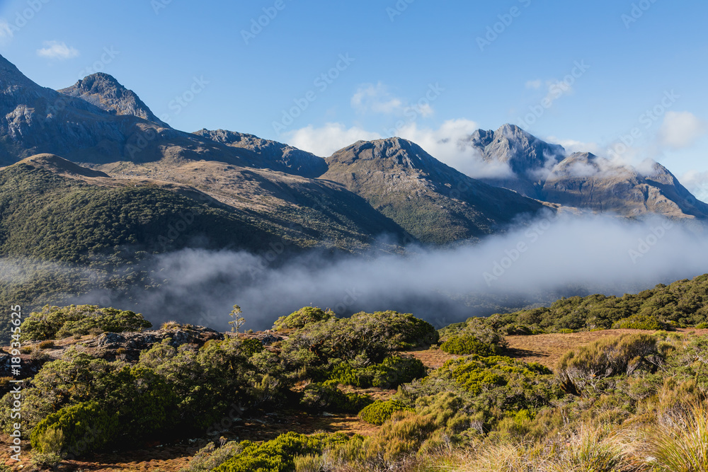Mountain land clouds , Key Summit Trail, Routeburn Track, New Zealand