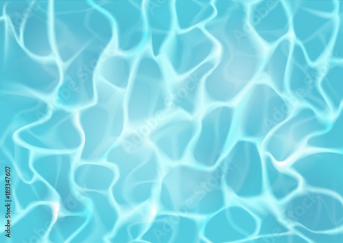 Water surface with waves and sun glare. Realistic vector background illustration.