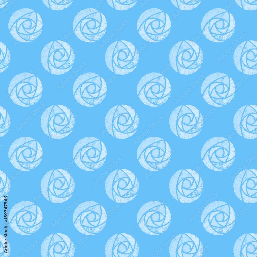 Illustrated seamless background with roses mackintosh on blue Illustrated seamless background with roses mackintosh on blue