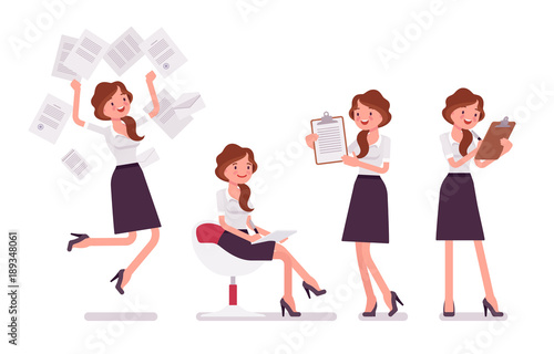 Sexy secretary busy with paperwork