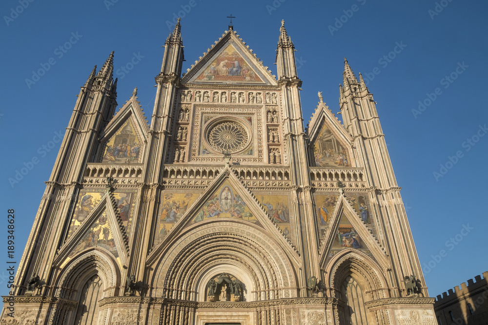 Orvieto (Umbria, Italy), facade of the medieval cathedral, or Duomo