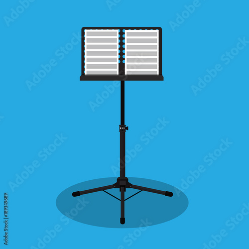 Music stand vector Illustration.