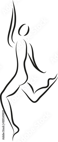 Logo, Symbol, abstrakte Figur des menschlichen Körpers in Bewegung, Physiotherapie, Tanz, Yoga
