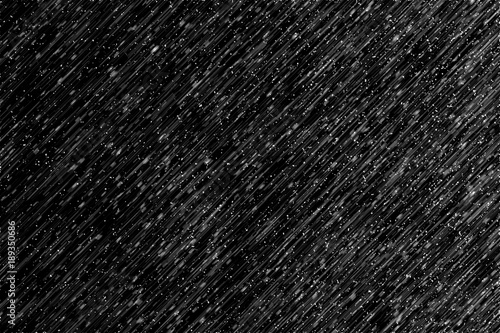 lllustration heavy rain on black background for effect layer photo