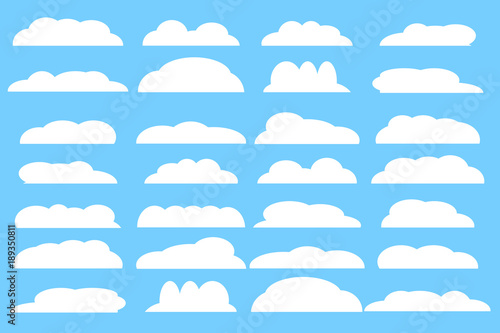 Clouds in blue sky set vector illustration