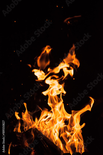 fire spark fire black background