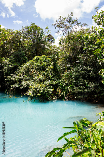 Blue sulfur lake in the jungles of Costa Rica photo