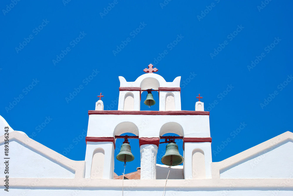 Belfry of the church in Santorini Greece Belfry of the church in Santorini Greece