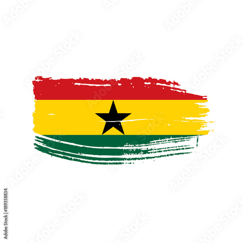 Ghana flag, vector illustration photo