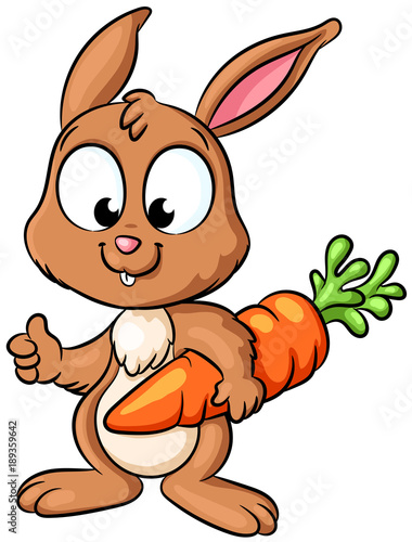 Niedlicher Osterhase mit Karotte - Vektor-Illustration