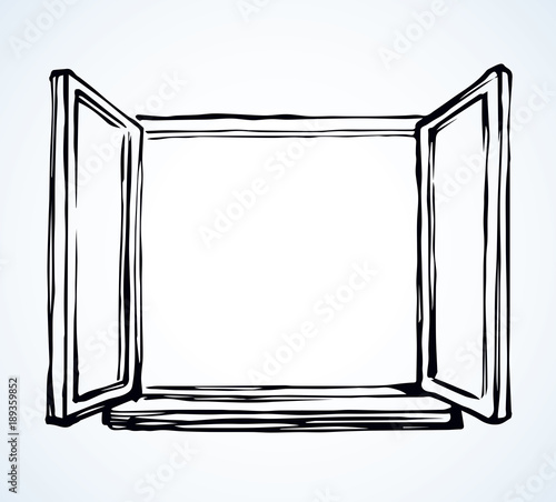 Open window. Vector drawing