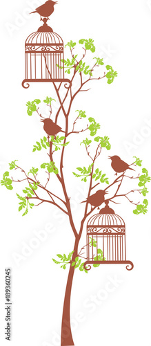 Tree with birds 