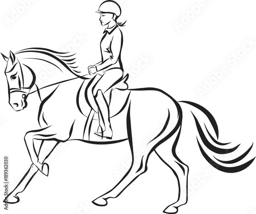 The girl riding on a horse.