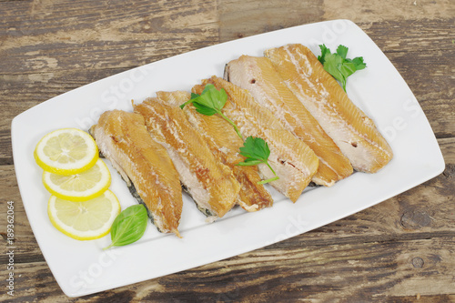 smoked herring fillets photo