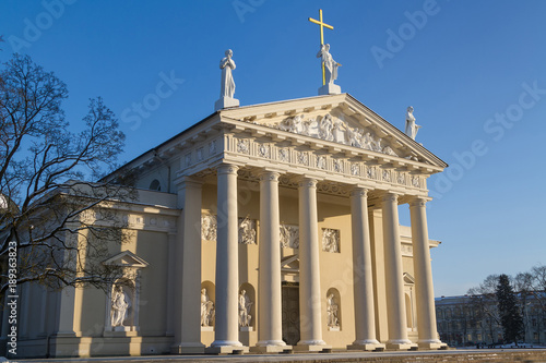 Side view of the cathedral in Vilnius, Lithuania