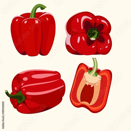 set of red peppers