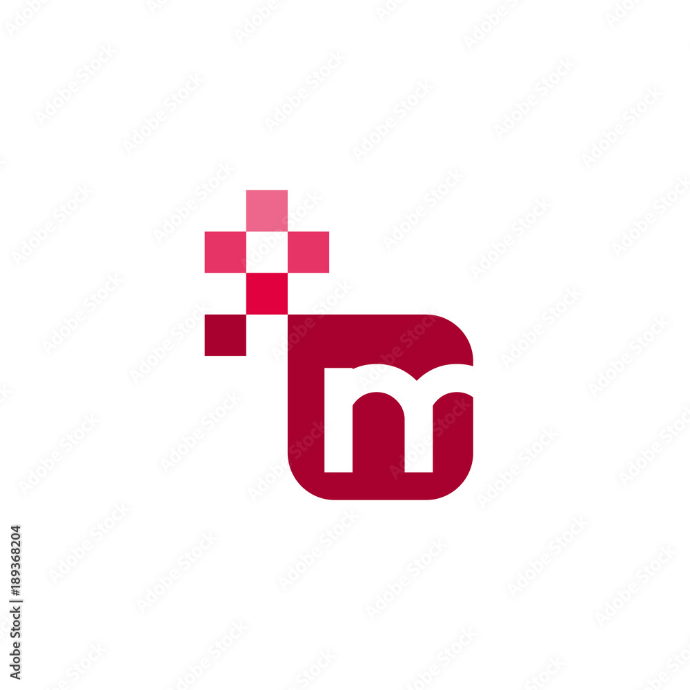 Obraz premium M Font Vector Template Design