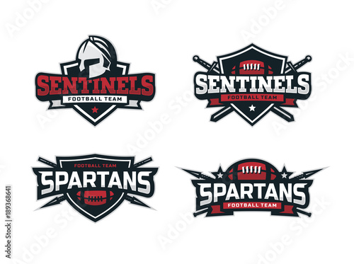 Modern professional football logo set for sport team