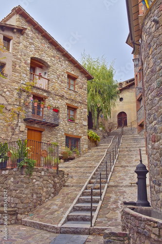 Historical center of Bagà. North of Catalonia. photo