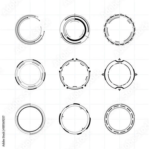 Futuristic Ui Circle Elements Set