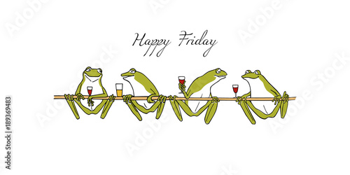 Hand drawn frogs