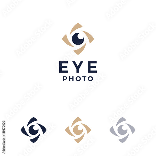 Modern professional logo photos eyes on white background