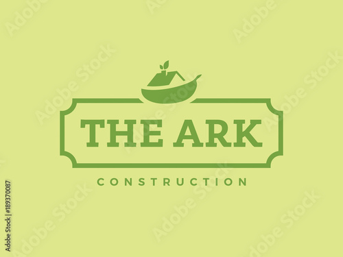 Modern professional logo the ark construction on green background