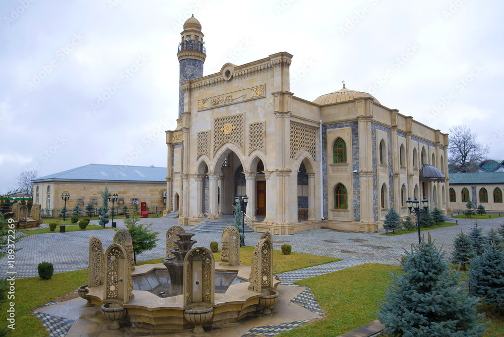 The mosque on a cloudy January day. Gabala, Azerbaijan