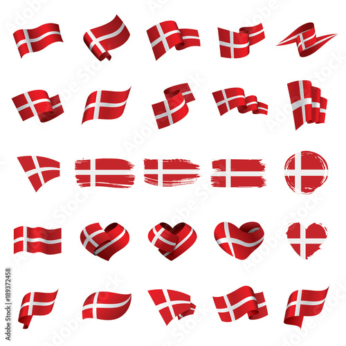 Danmark flag, vector illustration