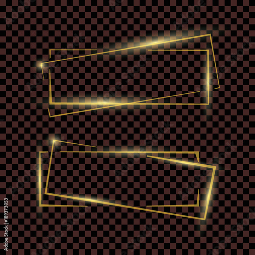 Thin golden Quotation Mark Speech Bubble.