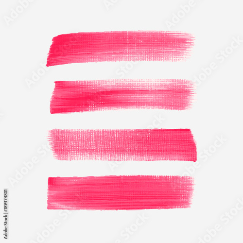 Acrylic art brush painted textured stripes set isolated vector background. Watercolor stroke set.