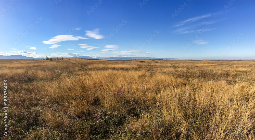 View of the Crimean mountains from the side of the steppe View of the Crimean mountains from the side of the steppe