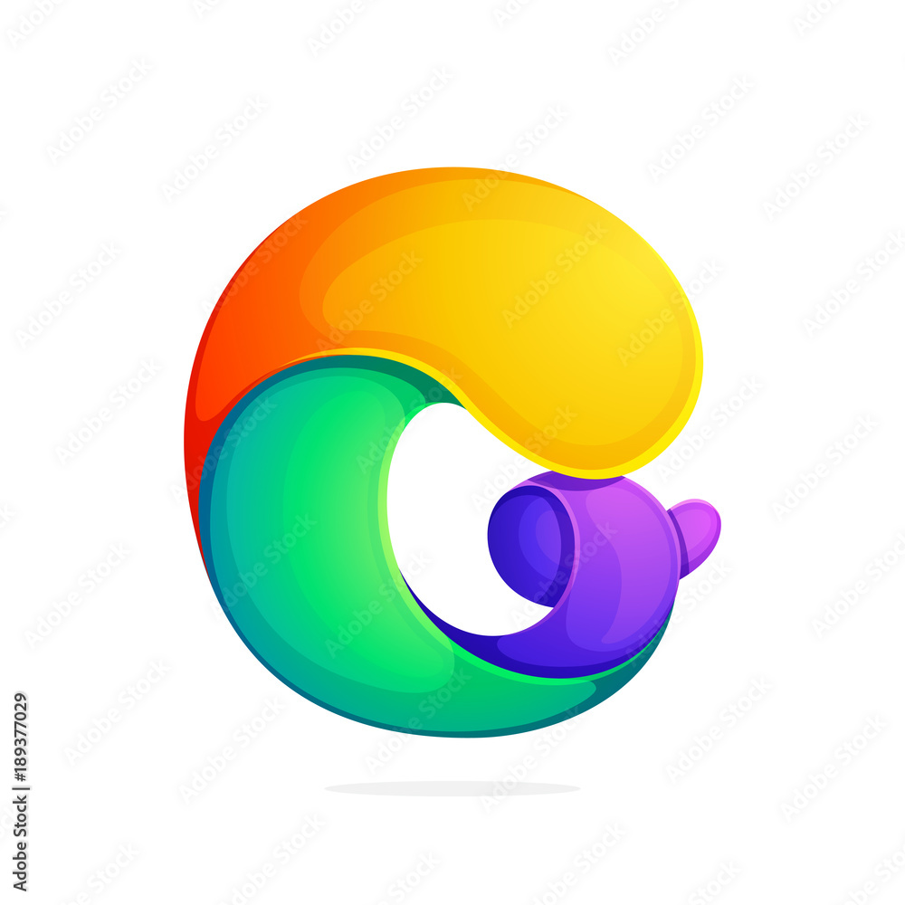 O letter colorful logo from a twisted line. O letter colorful logo from a twisted line.