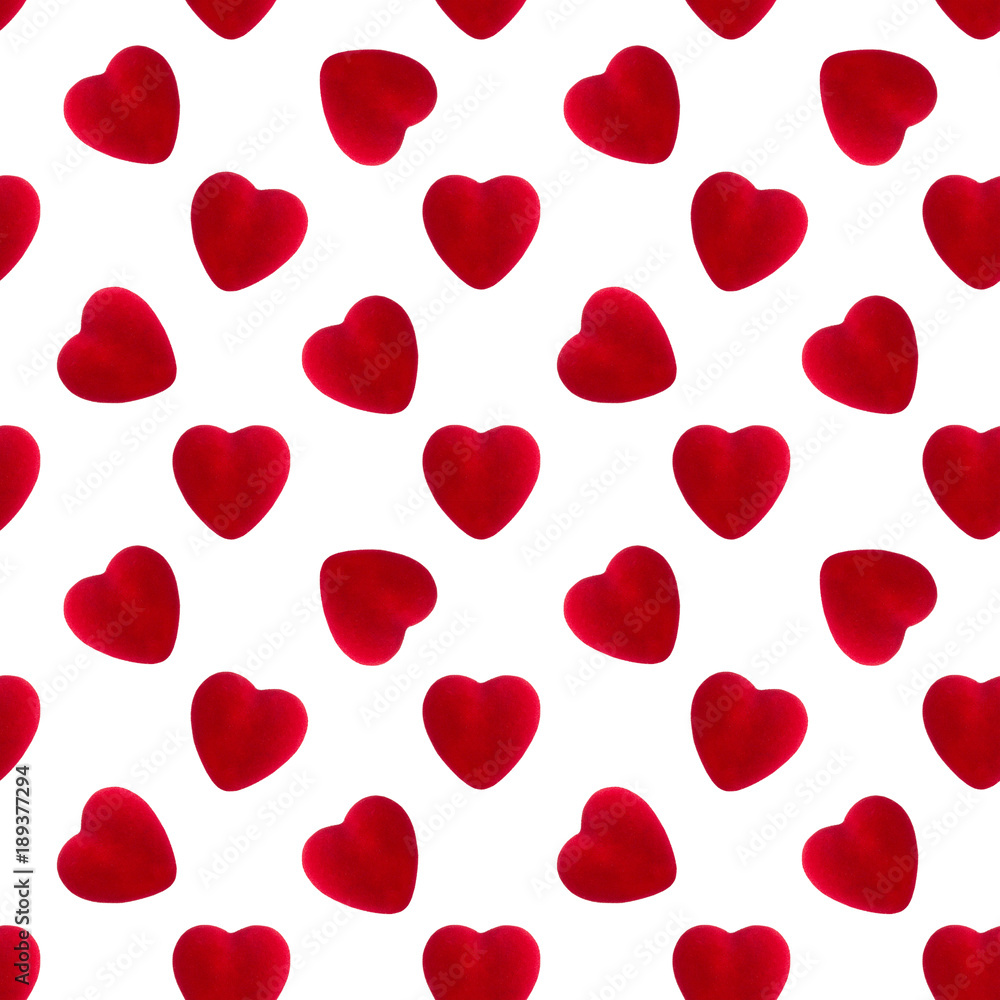Velvet heart seamless pattern, valentines day background